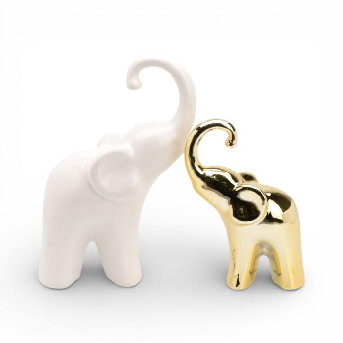 COPPIA ELEFANTI CERAMICA CM.25